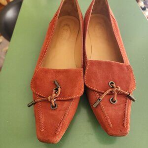 Tod's Suede Bow Accents Loafers